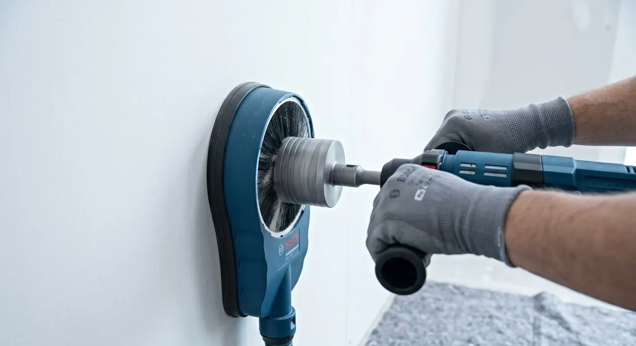 Saubere Kernbohrung mit Staubabsaugung: Montagequalität von Thermohelden